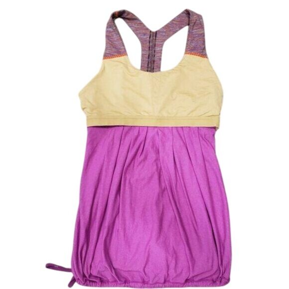 Lululemon Athletica Racerback Tank Top Size 6 Purple & Beige activewear top - Picture 5 of 7
